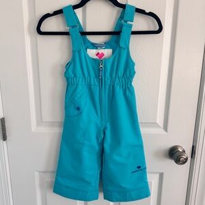 Obermeyer Kids Teal Snow Suit Bib Overalls / Pants, I-Grow Extended Wear